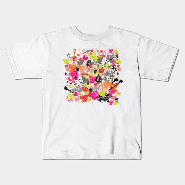 Neon Wilderness Kids T-Shirt by kanikamathurdesign